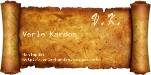 Verle Kardos névjegykártya